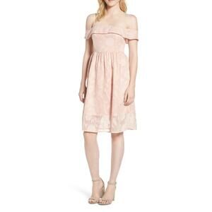 Cupcakes and Cashmere Honey Off the Shoulder Dress Pink Summer 4